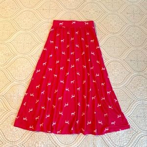 Girls pink maxi skirt with unicorn horse print